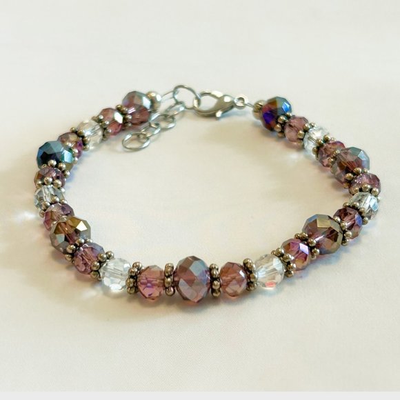 Pink & Purple Ombre Bead Bracelet - Picture 3 of 3
